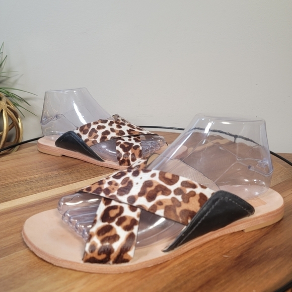 Trask Sandi Leopard Print Calf Hair Leather Size 8 - Picture 3 of 17